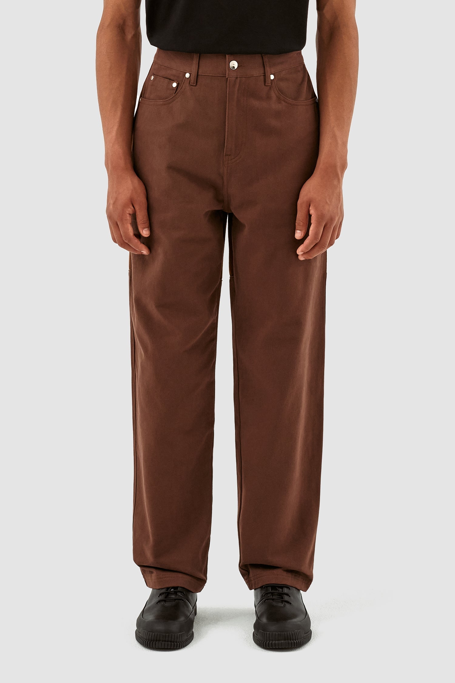 Pantalon en laine et coton Porter - Marron