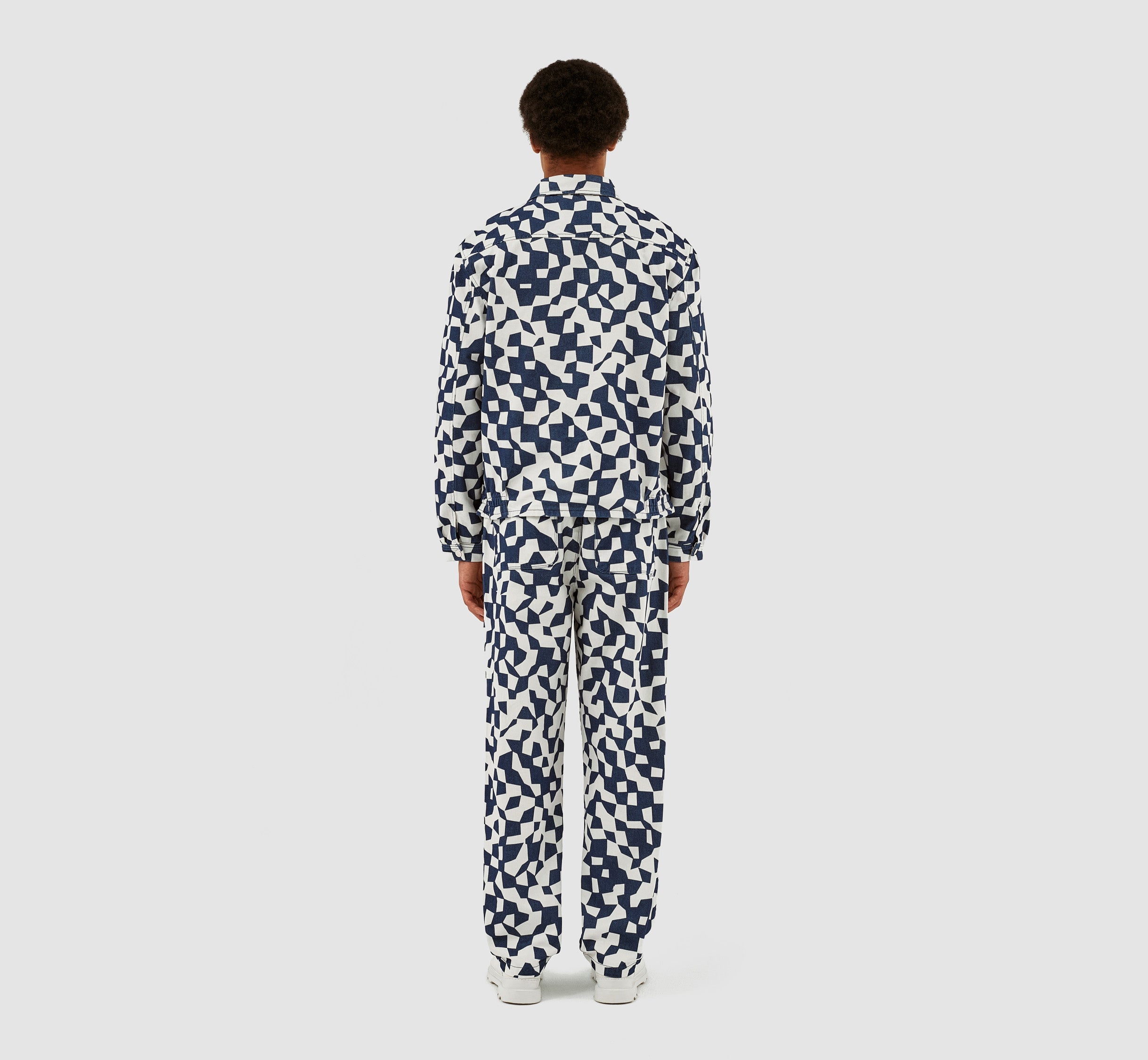Veste abstraite Jackson - Marine/Blanc