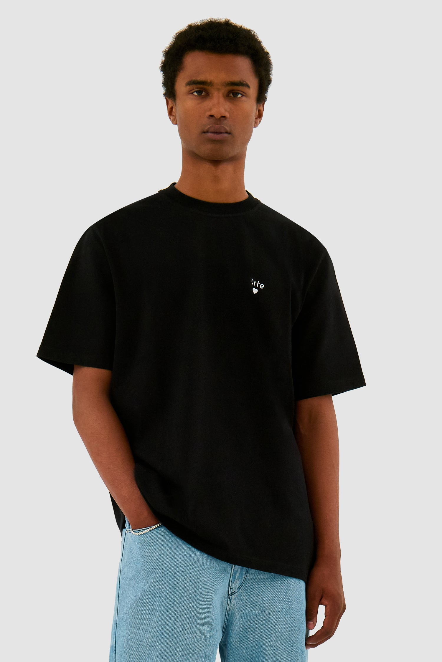 T-shirt avec logo en forme de cœur - Noir