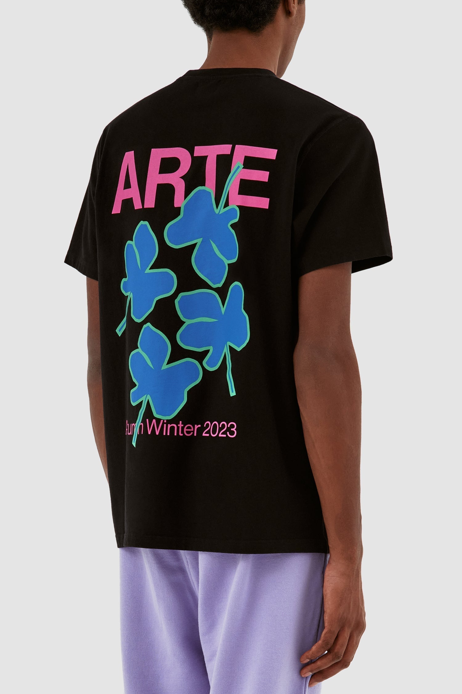 T-shirt Tommy Back Flowers - Noir