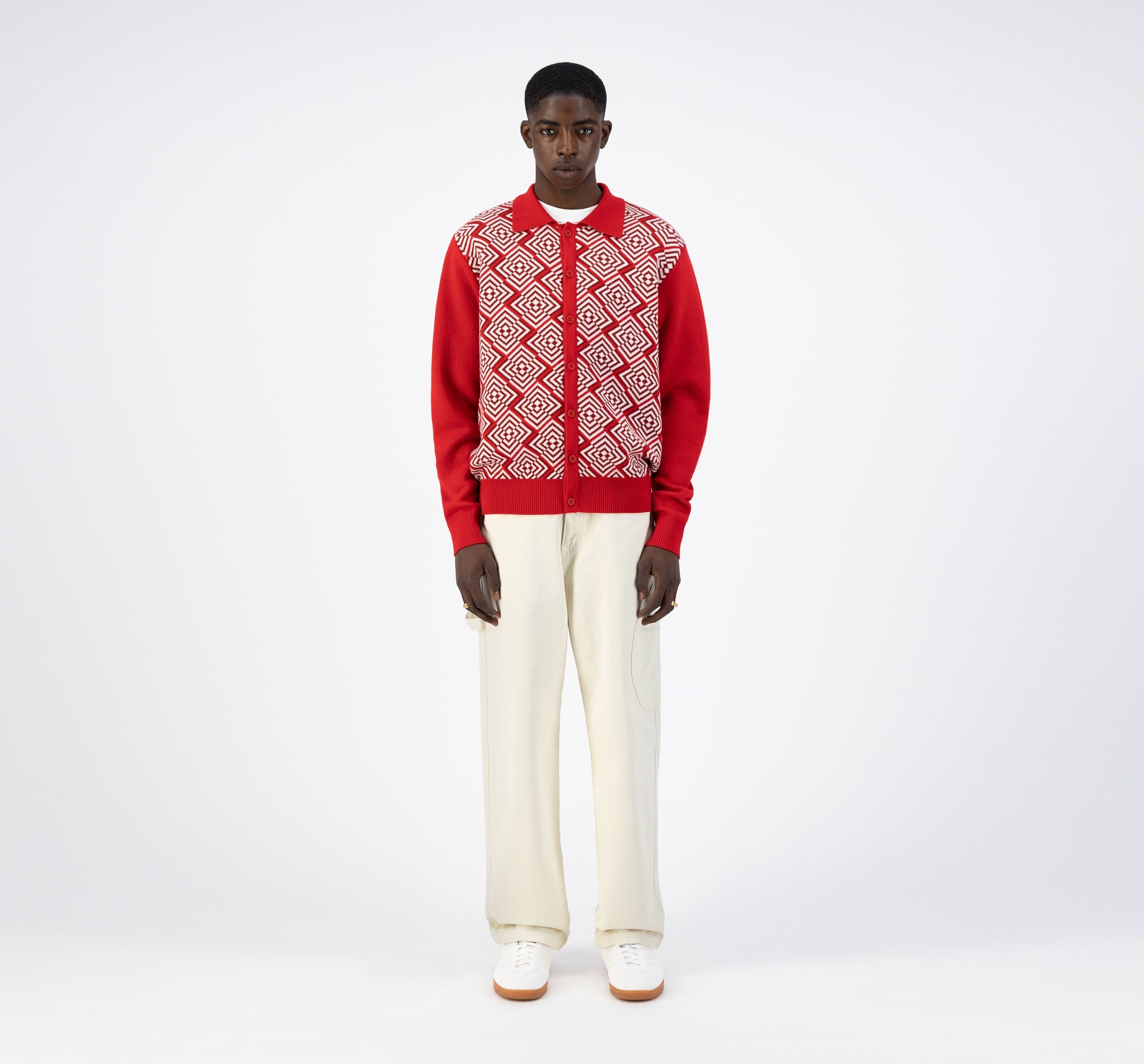 Cardigan en tricot Karp - Rouge