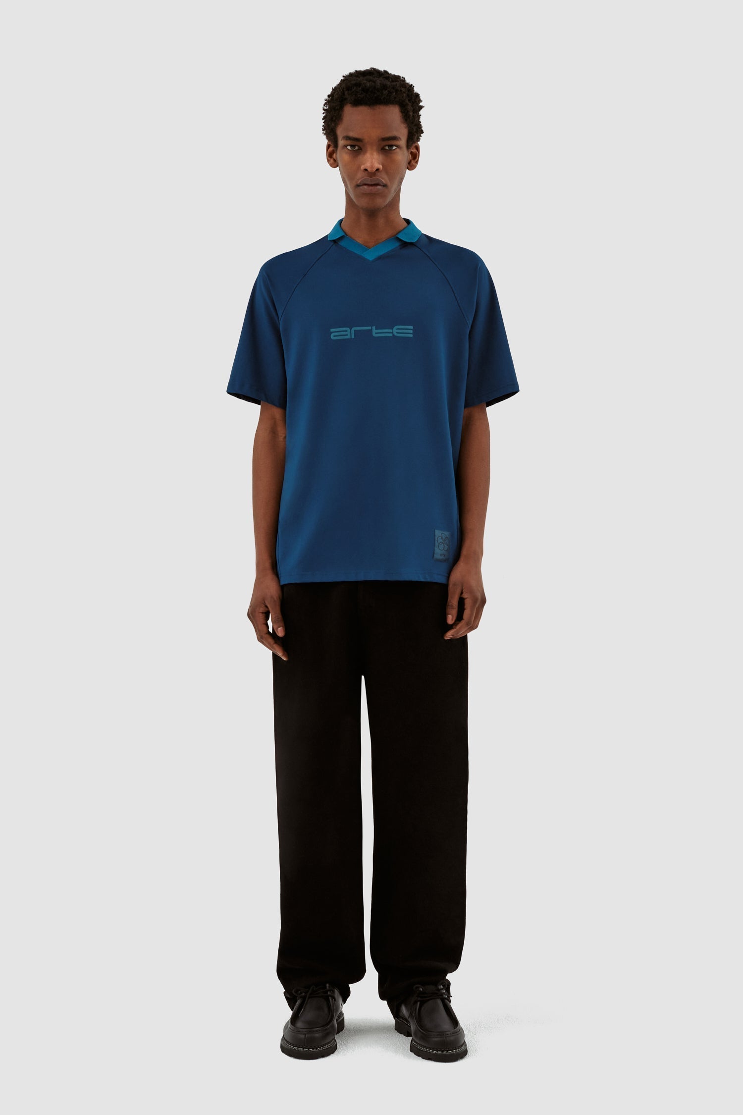 T-shirt à col Taylor - Marine