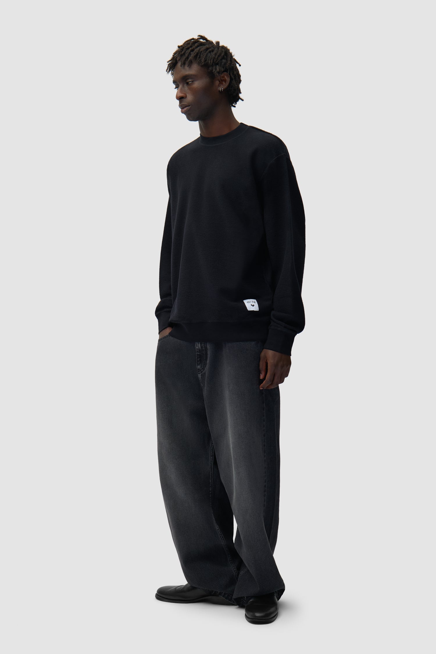 Pantalon baggy délavé - Noir