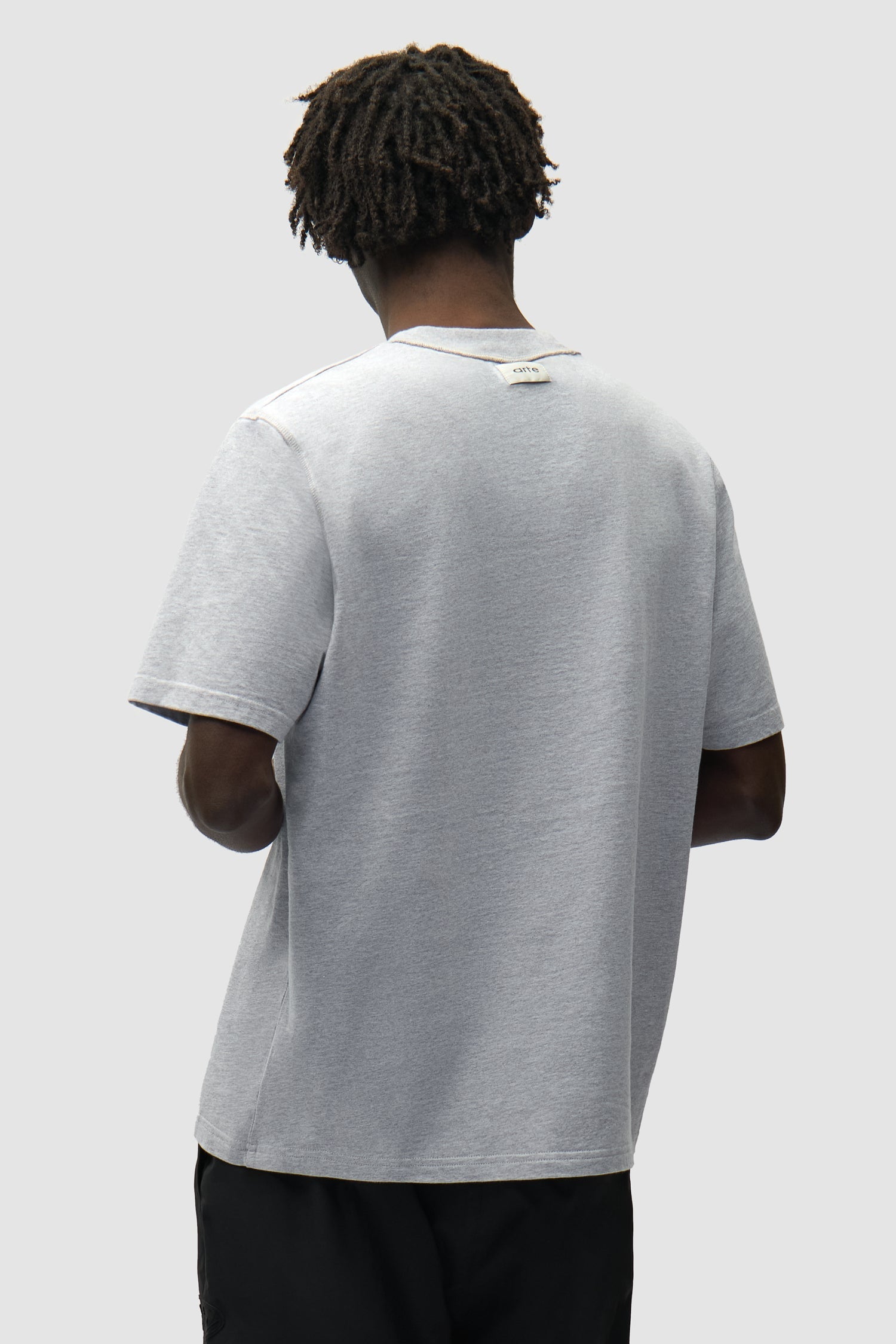 T-shirt à étiquette réversible - Gris