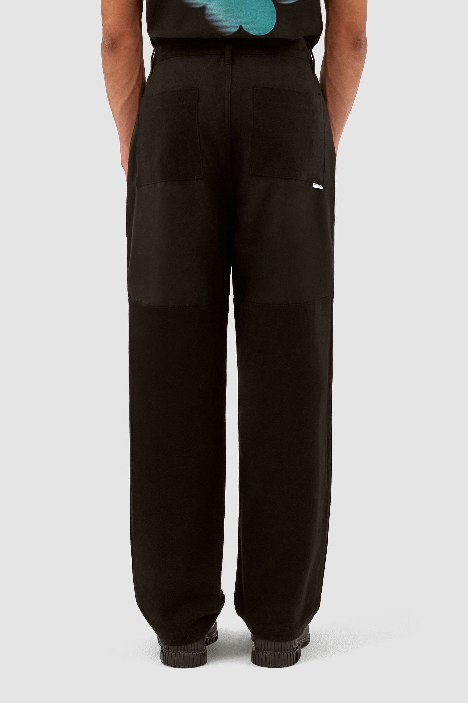 Pantalon en laine et coton Porter - Noir