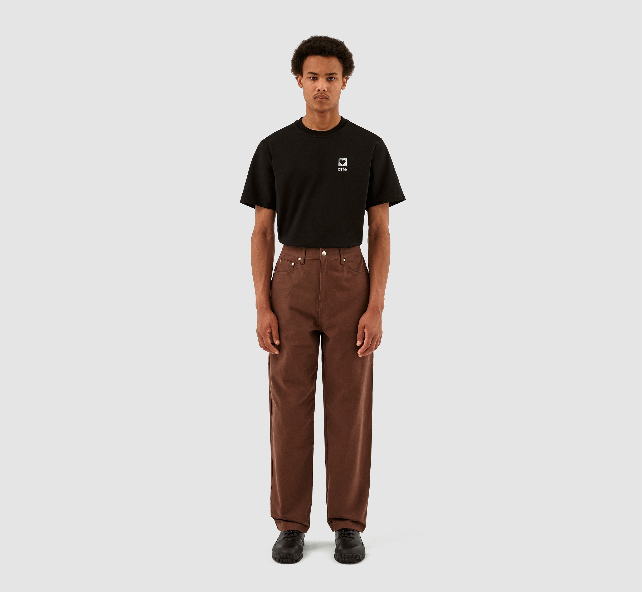 Pantalon en laine et coton Porter - Marron