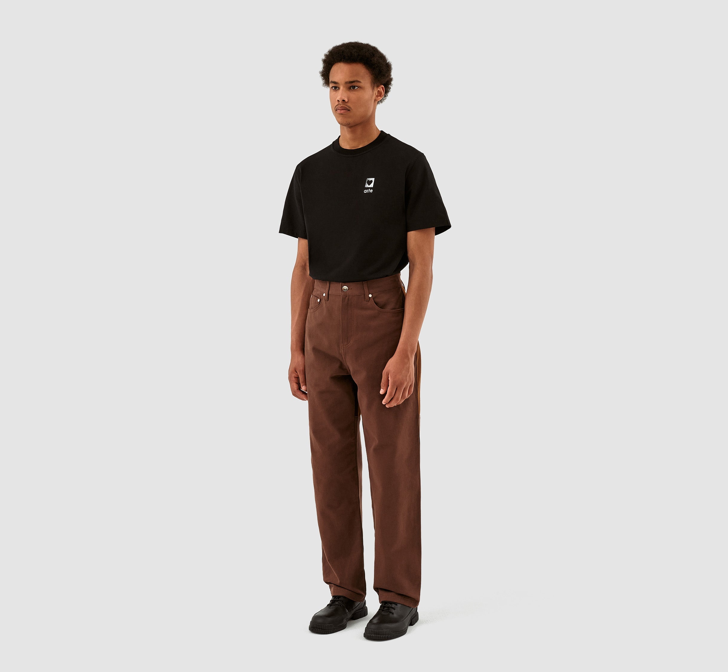 Pantalon en laine et coton Porter - Marron