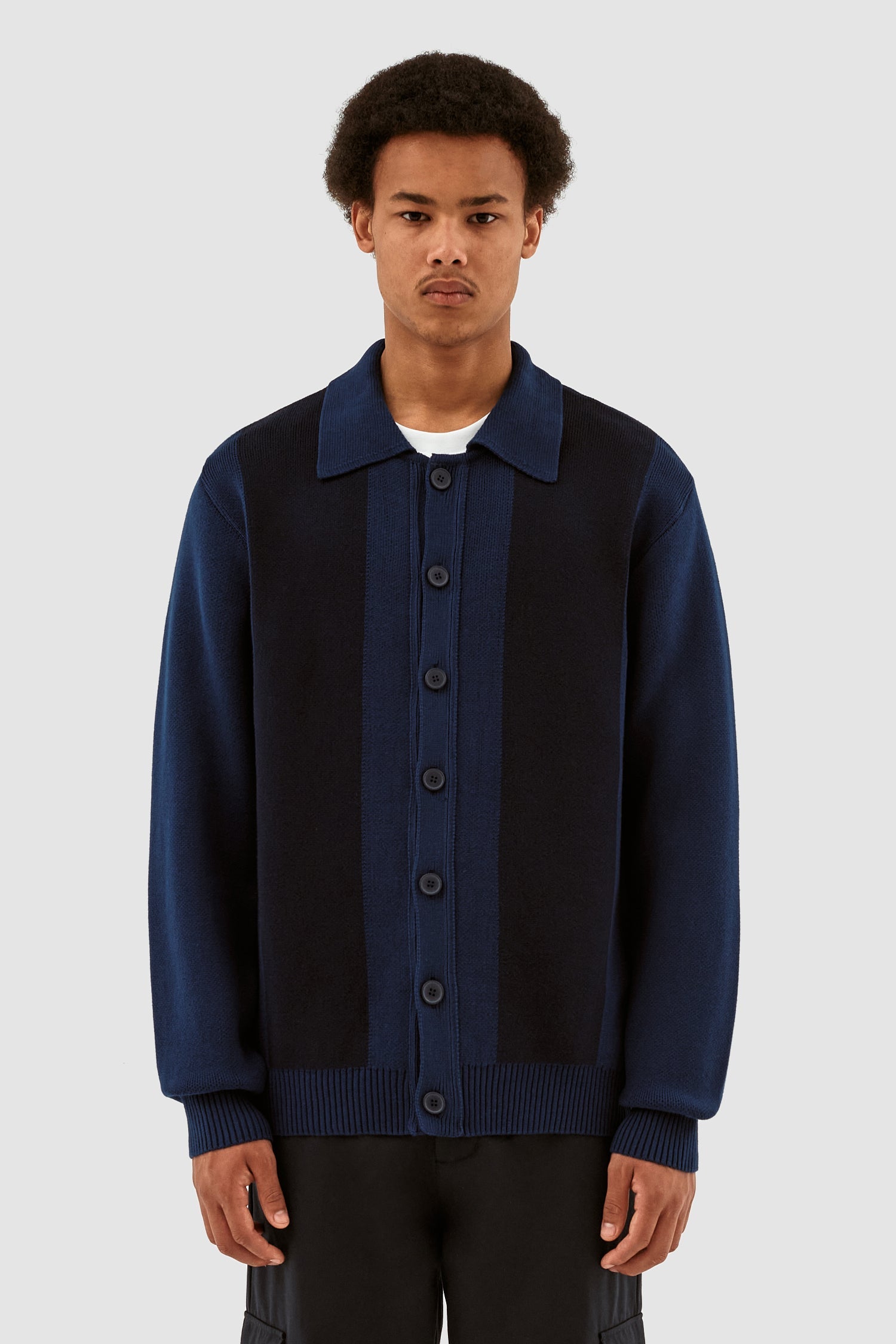 Cardigan à rayures Keler - Marine/Noir