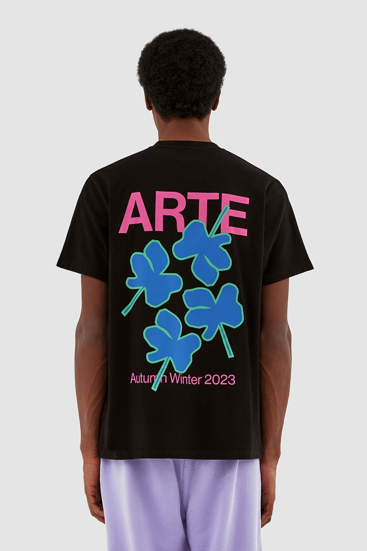 T-shirt Tommy Back Flowers - Noir