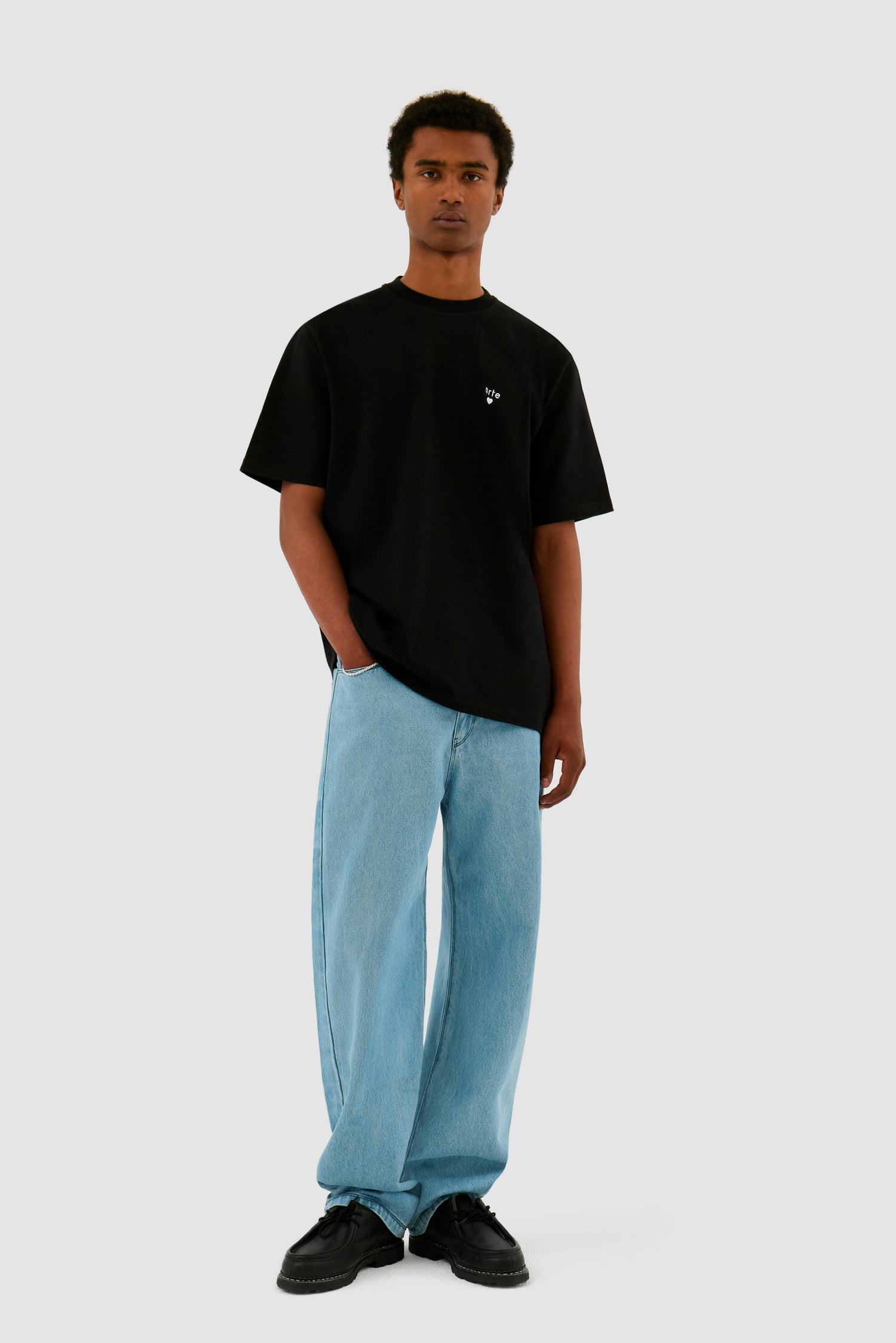 T-shirt avec logo en forme de cœur - Noir