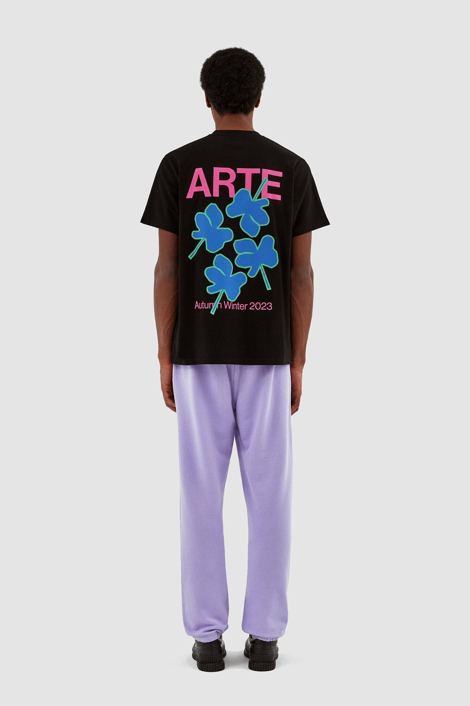 T-shirt Tommy Back Flowers - Noir