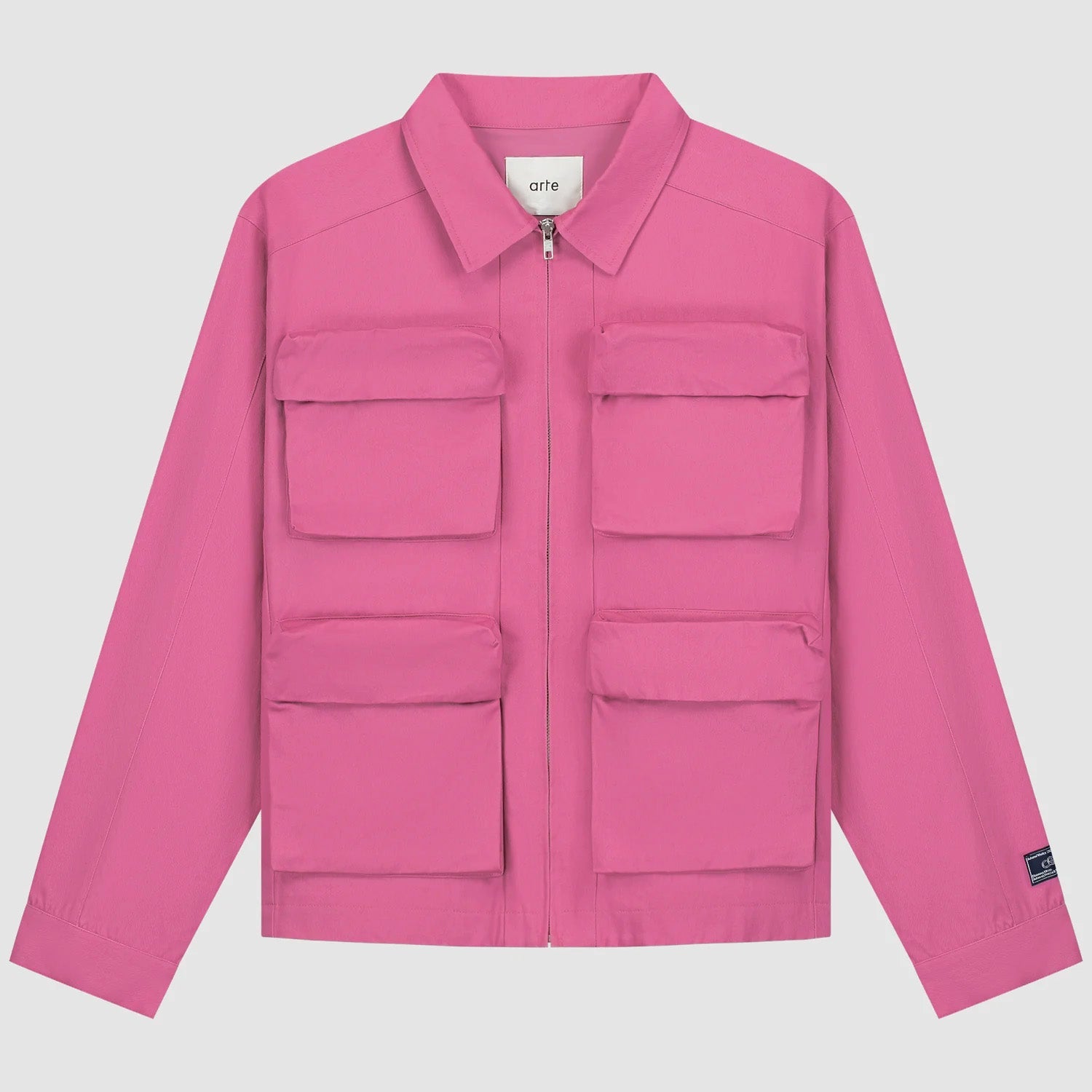 Veste en coton à poches 3D - Rose