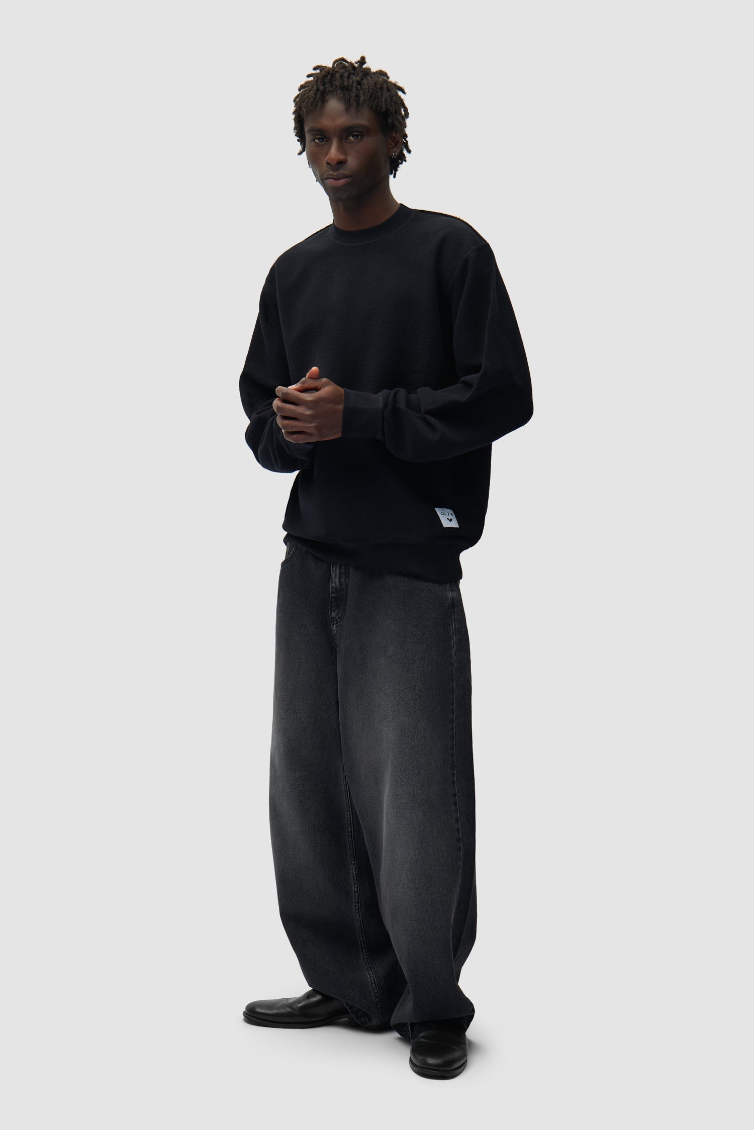 Pantalon baggy délavé - Noir