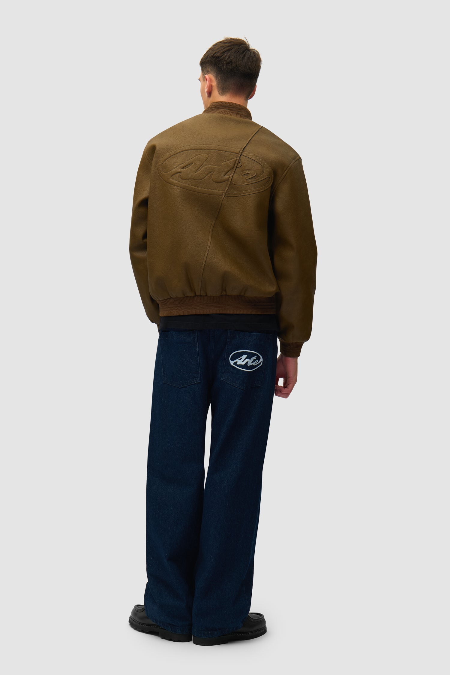 Veste universitaire en cuir - Marron