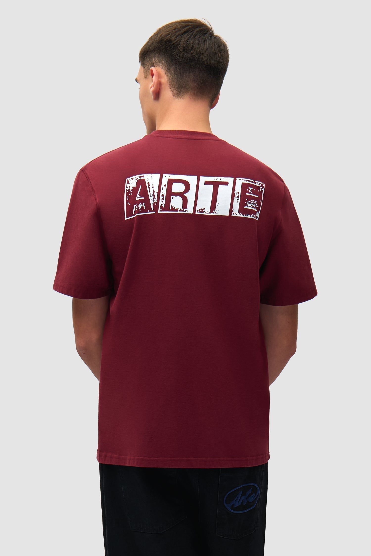 T-shirt imprimé dos délavé - Bordeaux