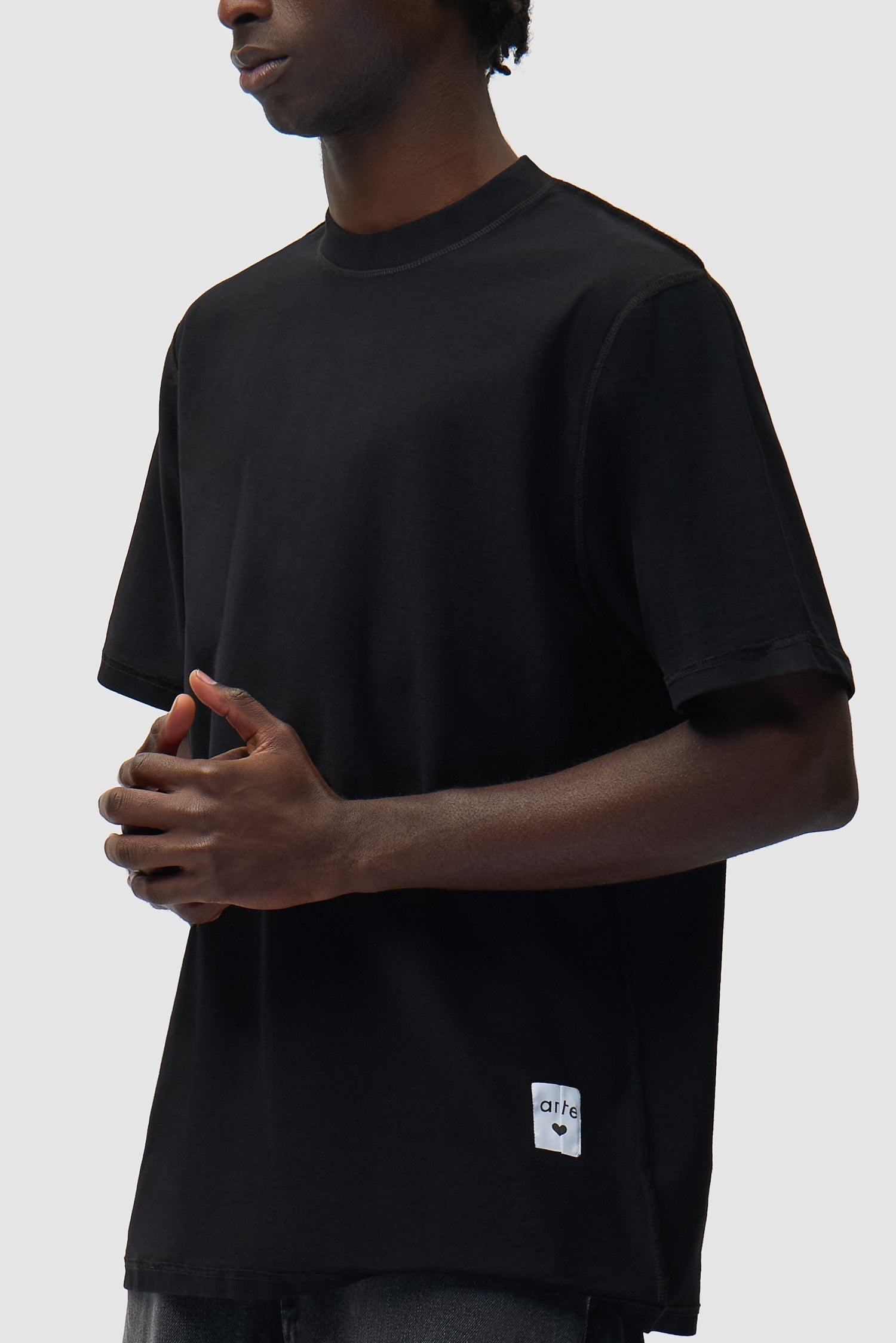 T-shirt à étiquette réversible - Noir