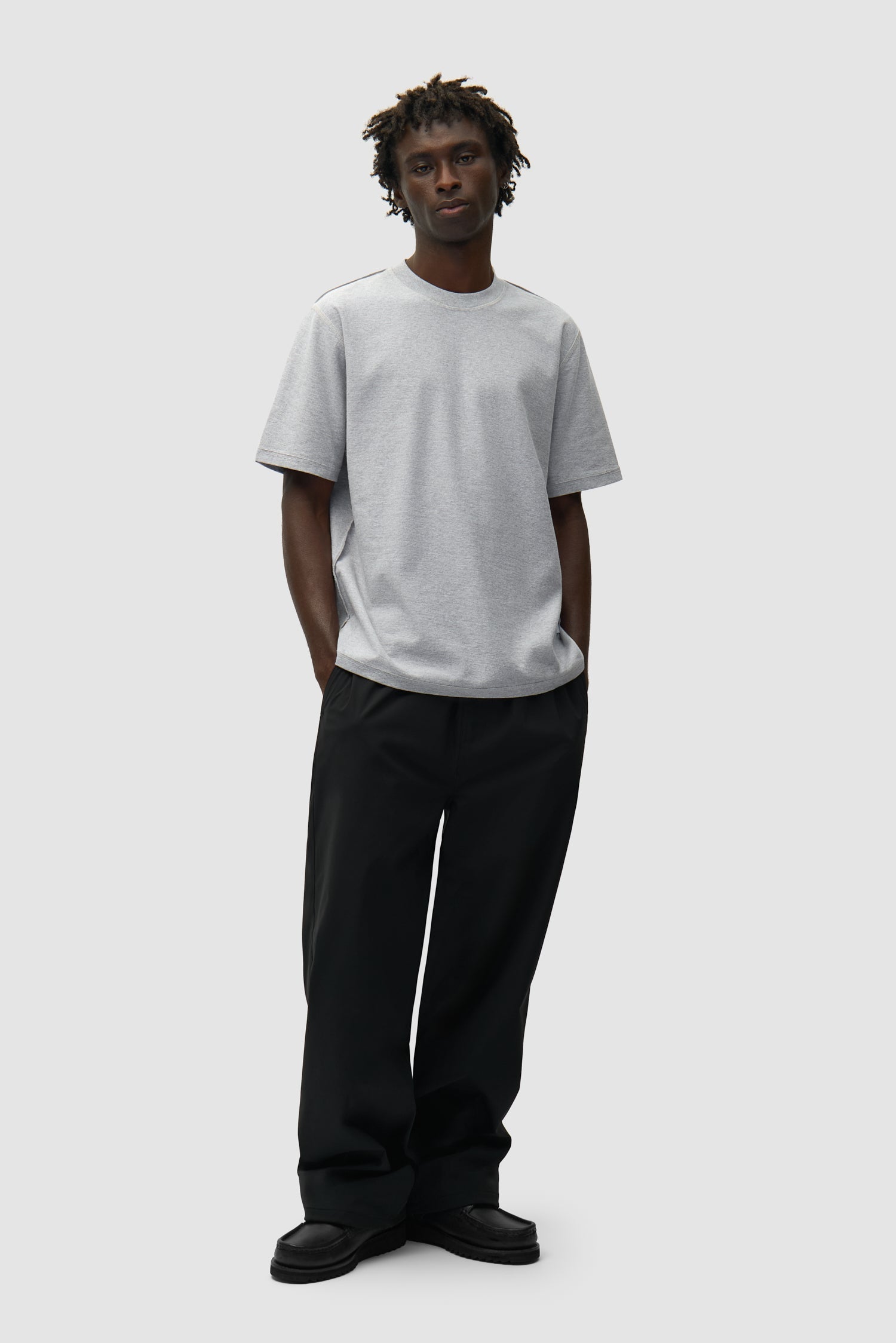 T-shirt à étiquette réversible - Gris