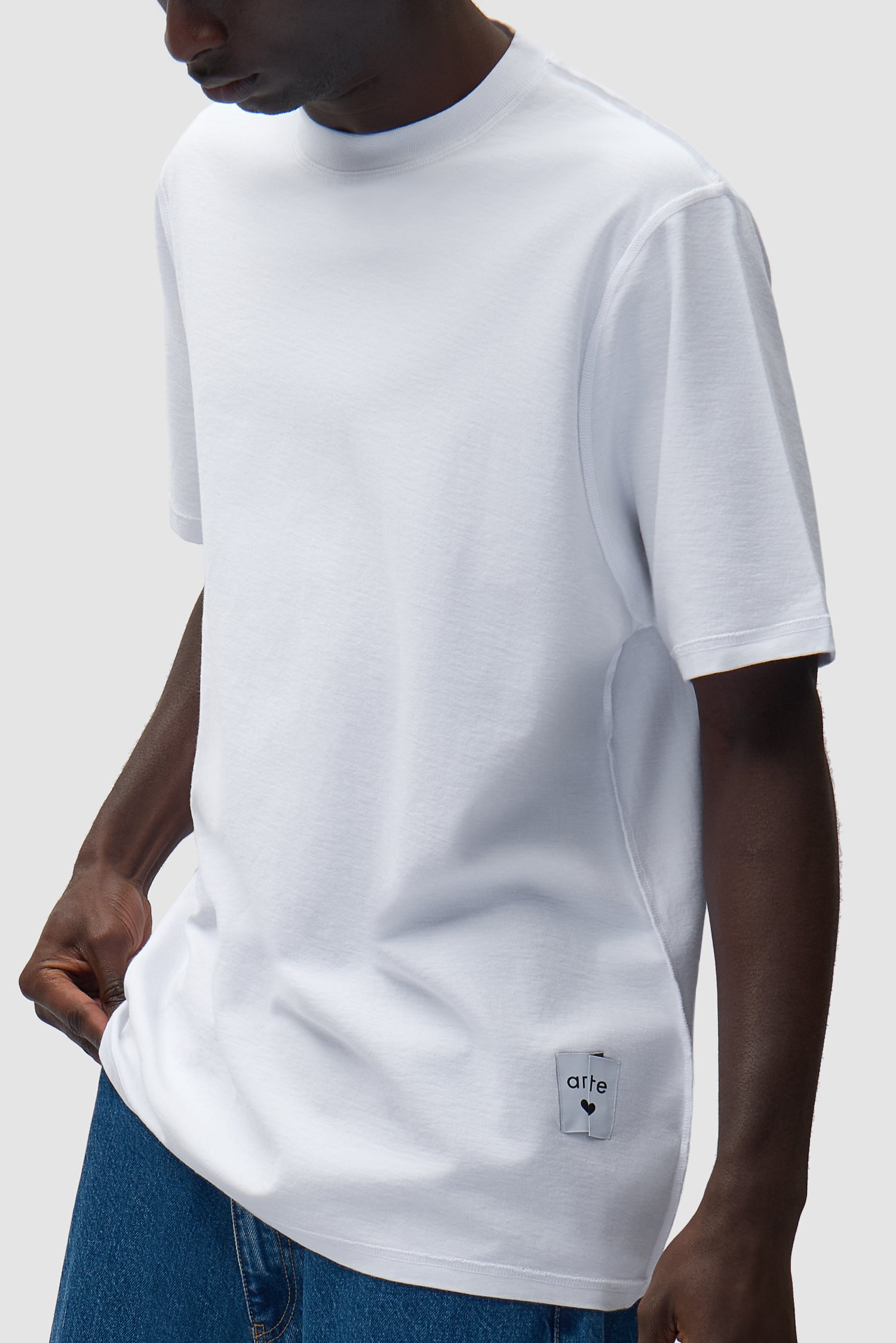 T-shirt à étiquette réversible - Blanc